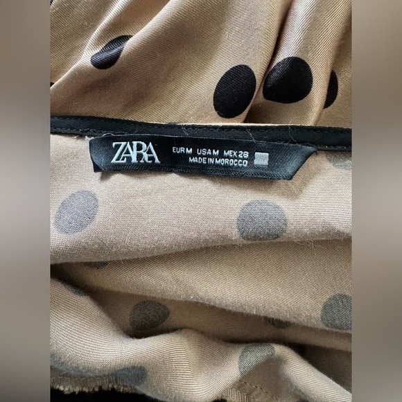 ZARAMIDI POLKA DOT CAMISOLE
DRESS BOW BLACK BROWN, Size M - Picture 7 of 7